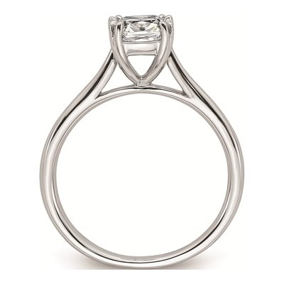 14K White Gold Cushion Solitaire Engagement Ring Mounting – view 3