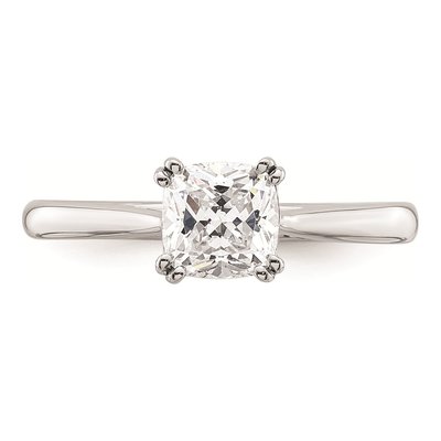 14K White Gold Cushion Solitaire Engagement Ring Mounting – view 5