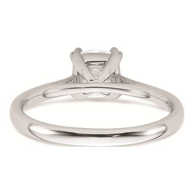 14K White Gold Cushion Solitaire Engagement Ring Mounting – view 6