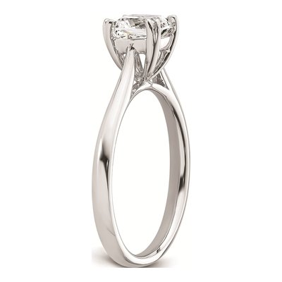 14K White Gold Cushion Solitaire Engagement Ring Mounting – view 7
