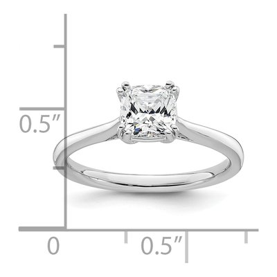 14K White Gold Cushion Solitaire Engagement Ring Mounting – view 8