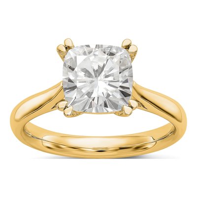 14K Yellow Gold Square Solitaire Ring Mounting