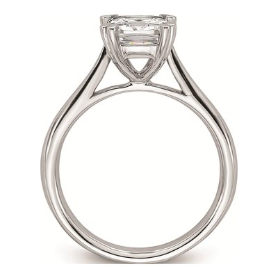 14K White Gold Cushion Solitaire Engagement Ring Mounting – view 3