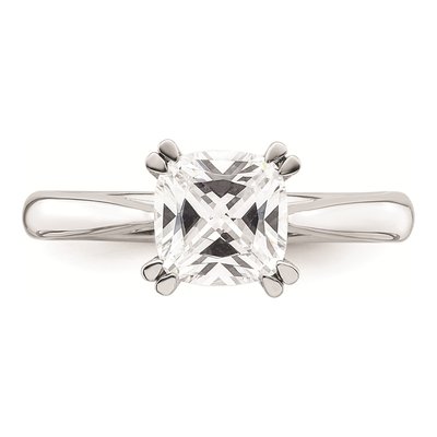 14K White Gold Cushion Solitaire Engagement Ring Mounting – view 5