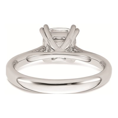 14K White Gold Cushion Solitaire Engagement Ring Mounting – view 6