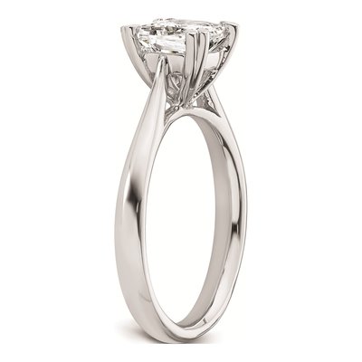 14K White Gold Cushion Solitaire Engagement Ring Mounting – view 7