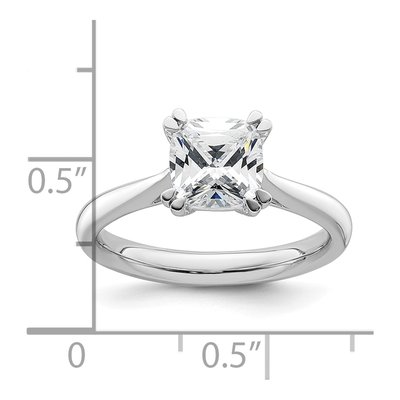 14K White Gold Cushion Solitaire Engagement Ring Mounting – view 8