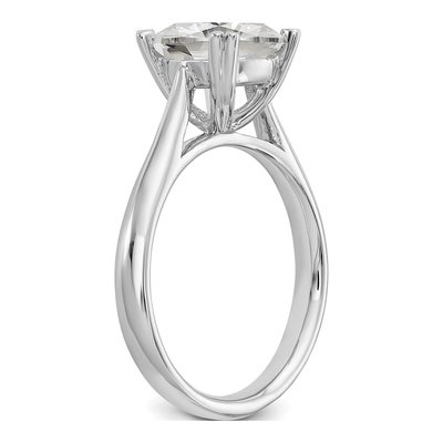 14K White Gold Cushion Solitaire Engagement Ring Mounting – view 7