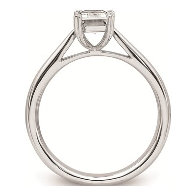 14K White Gold Emerald-Cut Solitaire Engagement Ring Mounting – view 3