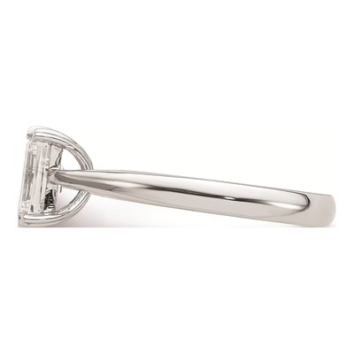 14K White Gold Emerald-Cut Solitaire Engagement Ring Mounting – view 5