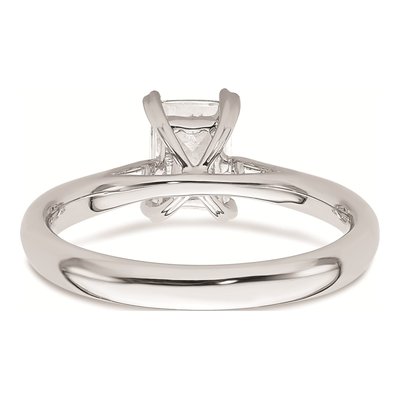 14K White Gold Emerald-Cut Solitaire Engagement Ring Mounting – view 7