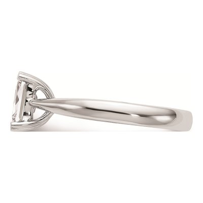 14k White Gold Emerald-Cut Engagement Ring Mounting – view 4