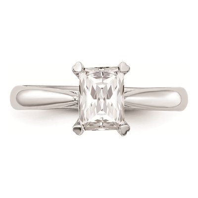 14k White Gold Emerald-Cut Engagement Ring Mounting – view 5