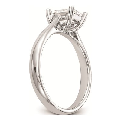 14k White Gold Emerald-Cut Engagement Ring Mounting – view 7