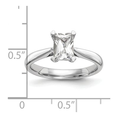14k White Gold Emerald-Cut Engagement Ring Mounting – view 8