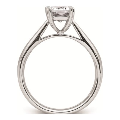 14K White Gold Emerald-Cut Solitaire Engagement Ring Mounting – view 4