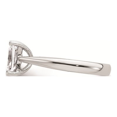 14K White Gold Emerald-Cut Solitaire Engagement Ring Mounting – view 5
