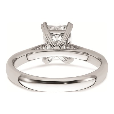 14K White Gold Emerald-Cut Solitaire Engagement Ring Mounting – view 7