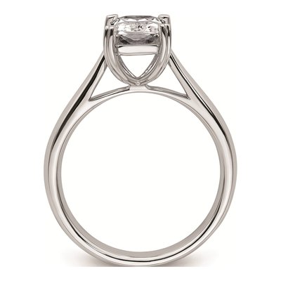 14K White Gold Solitaire for Emerald Cut Engagement Ring Mounting – view 4