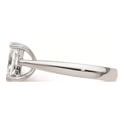 14K White Gold Solitaire for Emerald Cut Engagement Ring Mounting – view 5
