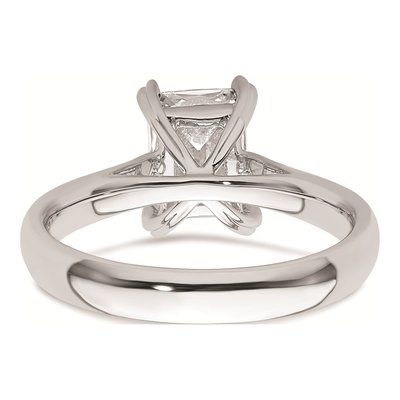14K White Gold Solitaire for Emerald Cut Engagement Ring Mounting – view 7