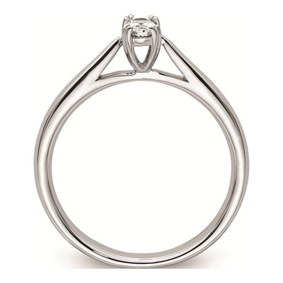 14K White Gold Oval Solitaire Engagement Ring Mounting – view 3