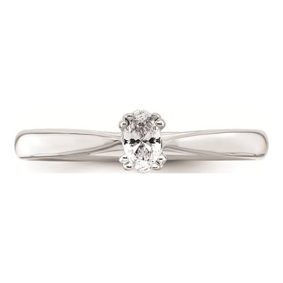 14K White Gold Oval Solitaire Engagement Ring Mounting – view 5