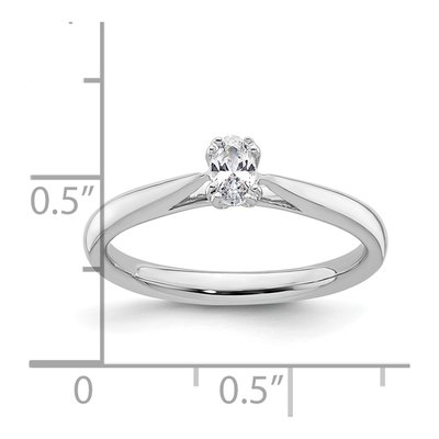 14K White Gold Oval Solitaire Engagement Ring Mounting – view 8