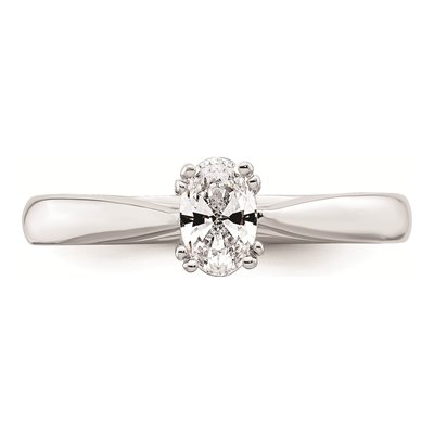 14K White Gold Oval Solitaire Engagement Mounting – view 5