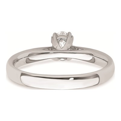 14K White Gold Oval Solitaire Engagement Mounting – view 6