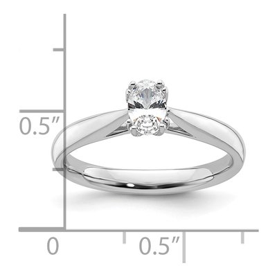 14K White Gold Oval Solitaire Engagement Mounting – view 8