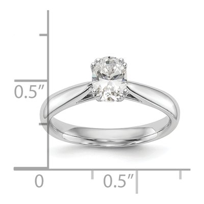 14K White Gold Oval Solitaire Engagement Ring Mounting – view 8
