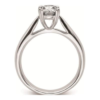 14K White Gold Oval Solitaire Engagement Ring Mounting – view 3