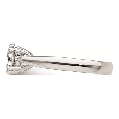 14K White Gold Oval Solitaire Engagement Ring Mounting – view 4