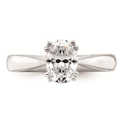 14K White Gold Oval Solitaire Engagement Ring Mounting – view 5