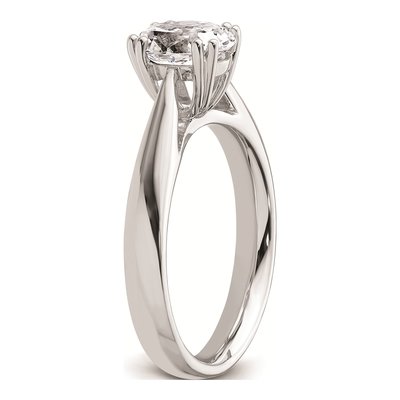 14K White Gold Oval Solitaire Engagement Ring Mounting – view 7