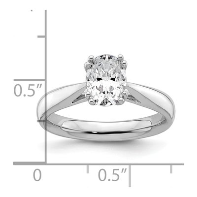 14K White Gold Oval Solitaire Engagement Ring Mounting – view 8