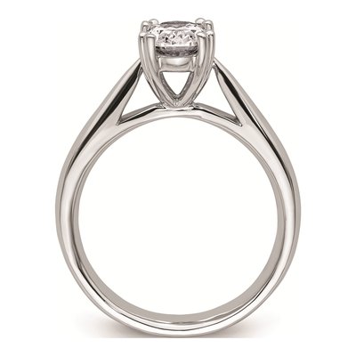 14K White Gold Oval Solitaire Engagement Ring Mounting – view 3