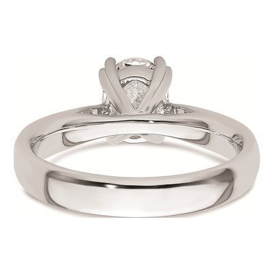 14K White Gold Oval Solitaire Engagement Ring Mounting – view 6