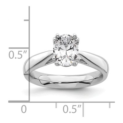 14K White Gold Oval Solitaire Engagement Ring Mounting – view 8
