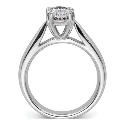 14K White Gold Oval Solitaire Engagement Ring Mounting – view 3