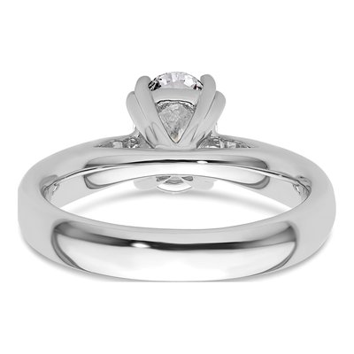 14K White Gold Oval Solitaire Engagement Ring Mounting – view 6