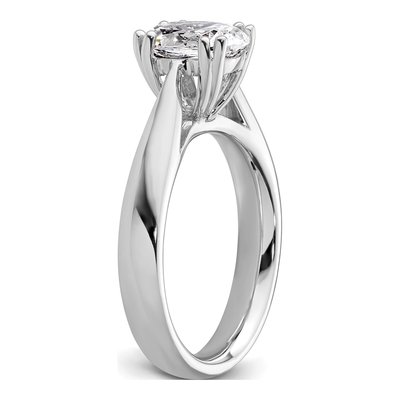 14K White Gold Oval Solitaire Engagement Ring Mounting – view 7