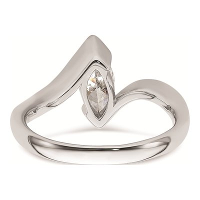 14K White Gold Marquise Bypass Engagement Ring Mounting – view 7