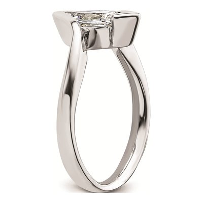 14K White Gold Marquise Bypass Engagement Ring Mounting – view 8