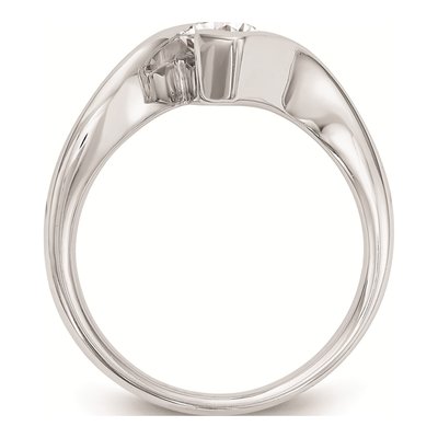 14K White Gold Marquise Half-Bezel Engagement Ring Mounting – view 3