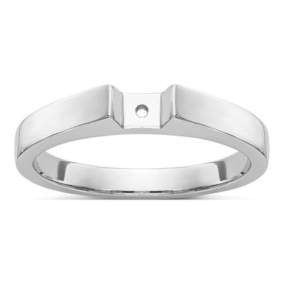 14K White Gold Peg-Set Solitaire Engagement Ring Mounting – view 7