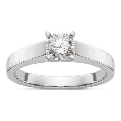 14K White Gold Peg-Set Solitaire Engagement Ring Mounting