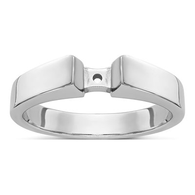14K White Gold Peg Set Solitaire Engagement Ring Mounting – view 8