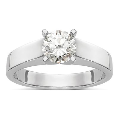 14K White Gold Peg Set Solitaire Engagement Ring Mounting